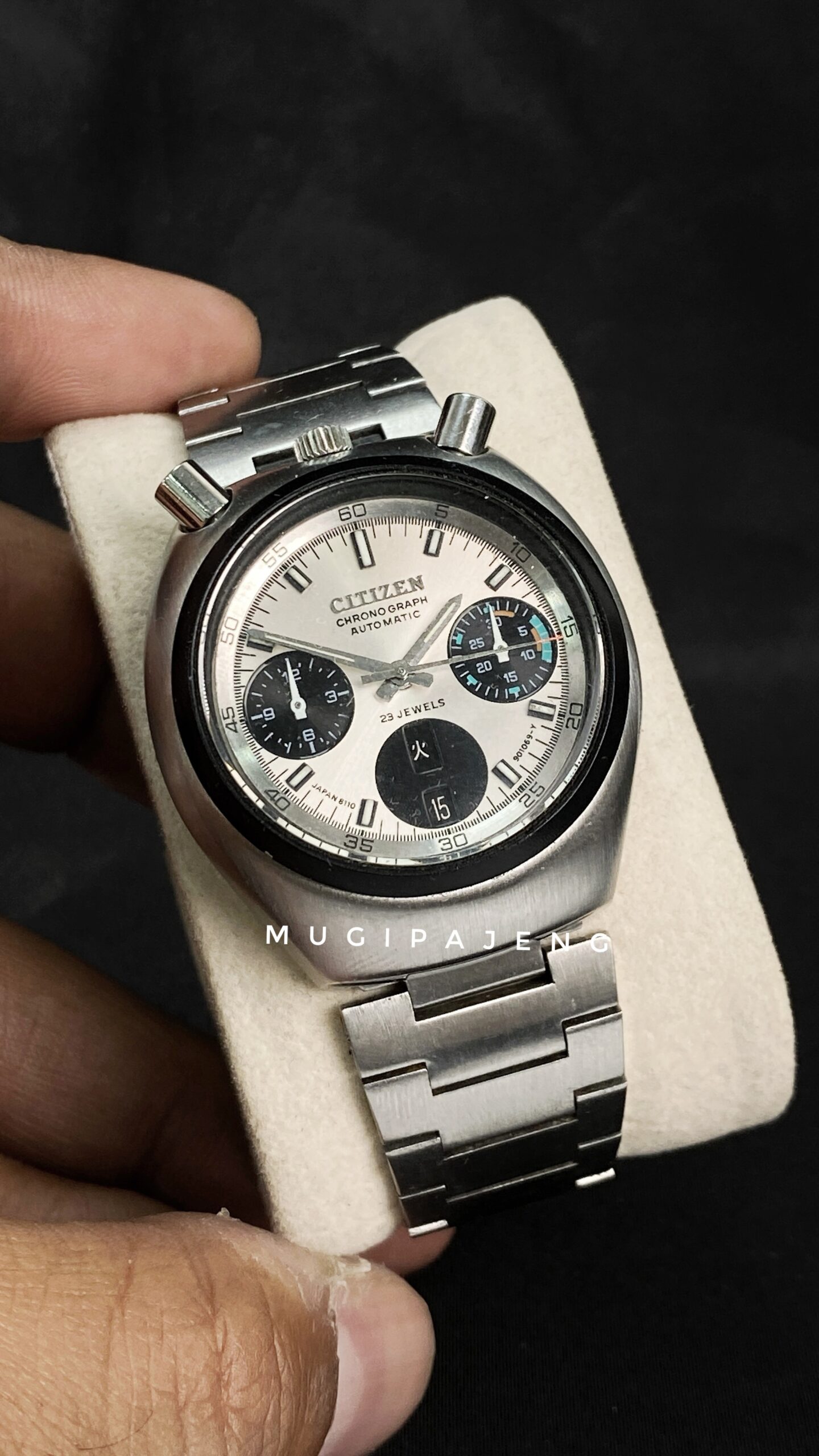 Citizen Challenge Timer Bull Head Panda Dial 4-901177 K - JDM - Gambar 2