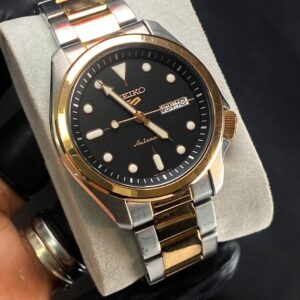 Seiko 5 Sports SRPE58K1 β Black Dial Two-Tone