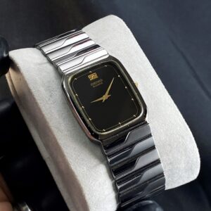 Seiko Tank Quartz Ref. 5P30-5470 – Gunmetal Grey Rectangular Dress Watch